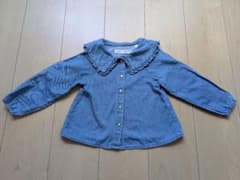 ZARA デニムブラウス フリル襟 92cmのサムネイル