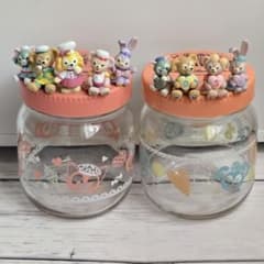 ディズニーシー限定ダッフィー&フレンズキャラクター付きガラス容器2個