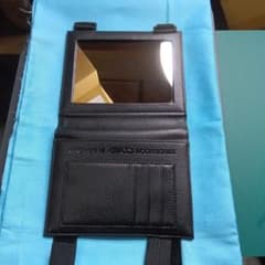 DADサンバイザーミラー付きカード入れ付きレザーブラック1P中古品 
