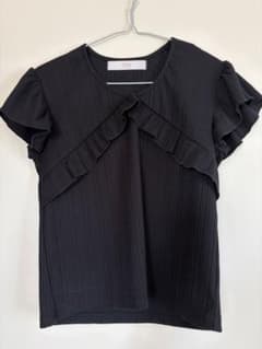 【美品】tocco closetフリル袖 ブラウス ブラック