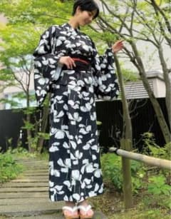 シネマティック 元鈴木さん 2way浴衣 黒 エコバッグになる兵児帯付き シネマティック 元鈴木さん 2way浴衣 黒 エコバッグになる兵児帯付き