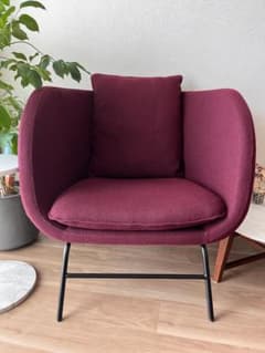 【購入1年美品】RUGHAUS / Hubsch ラウンジチェア ワインレッド 美品】Hubsch（ヒュプシュ）ラウンジチェア - メルカリ