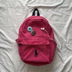 ② POLO RALPH LAUREN リュック ピンク缶バッジビッグポニー古着