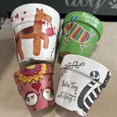 絵柄が超！可愛い❤︎リメ鉢4点(^^)のサムネイル