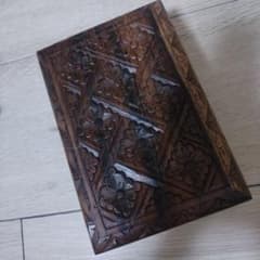 木製彫刻アンティークボックス - メルカリ