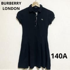 BURBERRY LONDON ポロワンピース ノバチェック ブラック 140A - メルカリ