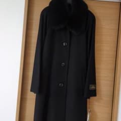 カシミア100%ロングコート ブルーフォックス襟 未使用 - メルカリ
