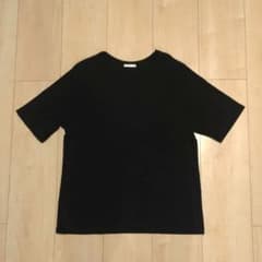 【GU】リブT ブラック XL