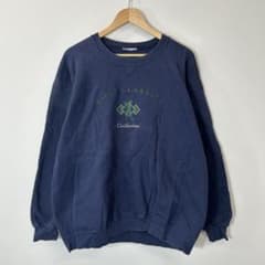 90sゴルフプリントスウェットネイビーXL相当ゆるダボビッグシルエット古着のサムネイル