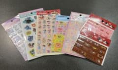Character sticker set of 7: Crayon Shin-chan, Disney, and Panties Rabbit