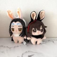 魔道祖師 公式茶屋 ぬいぐるみ 藍忘機 魏無羨 うさ耳カチューシャ付