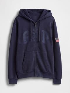 Gap ダークブルー ヴィンテージソフト ロゴ ジップ パーカーのサムネイル