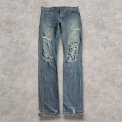 希少 SAINTLAURENT エディ期 デストロイクラッシュデニムパンツ 31 希少 SAINTLAURENT エディ期 デストロイクラッシュデニムパンツ 31