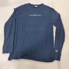 38..TOMMY JEANS トミー 長袖 Tシャツ ネイビー Sのサムネイル