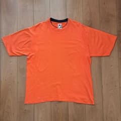 90s USA製 L.A.T SPORTSWEAR 重ね着風 Tシャツ XL 橙