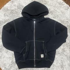 日本完売 23aw Stussy ブラック フルジップパーカー - メルカリ