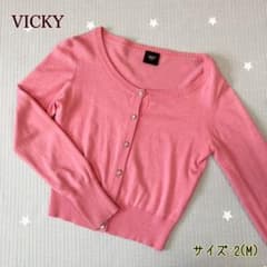 VICKY  ピンク色 長袖カーディガン　Mのサムネイル