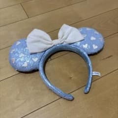 ディズニー ミニー カチューシャ スパンコール 水色 ハートのサムネイル
