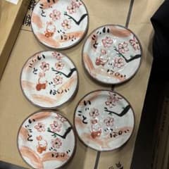 夕立窯　うさぎの小皿5枚セットのサムネイル