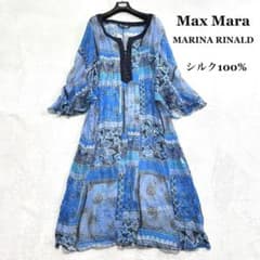 大きいサイズ✨美品✨マリナリナルディ シルク100% 総柄 リゾート