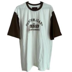 EDGAR DUNGAREE リンガーTシャツ バイカラー ブラウン 白 S