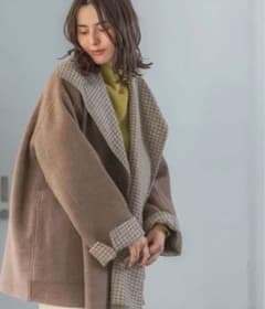 【今だけ値下げ】LEPSIM リバーシブル コート チェック柄 ブラウン