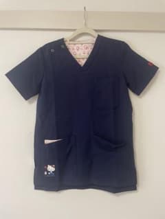 ハローキティ刺繍 ネイビー医療用シャツのサムネイル