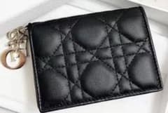 Christian Dior カナージュ 三つ折り財布 ブラックのサムネイル