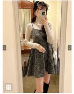 グレイ　ツイードフレアキャミワンピースのサムネイル