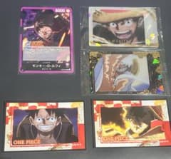 ワンピース　モンキー・D・ルフィ　カード　ステッカー　5枚セットのサムネイル