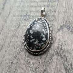 Handmade natural stone pendant top, Indian jewelry style.