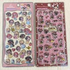 ディズニー プリンセス ミニー プチドロップステッカー 2種セット