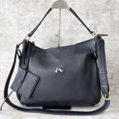 H452 未使用級✨キタムラ ショルダーバッグ 2way レザー ポーチ付き 