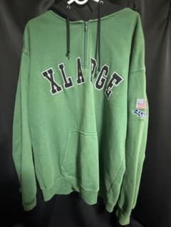 XLARGE ハーフジップ パーカー グリーン
