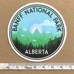 1333【新品】ステッカー 国立公園 ② バンフ カナダ BANFF 山 緑