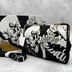 美品✨】京東都 相馬の古内裏 がしゃどくろ がま口 クラッチバッグ