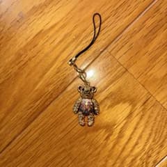 ベアモチーフ ストラップ チャーム ラインストーンのサムネイル