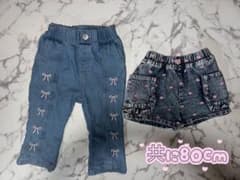 Birthday デニムパンツ 80cm 2点セットのサムネイル