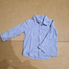 青色 長袖 ボタンシャツのサムネイル