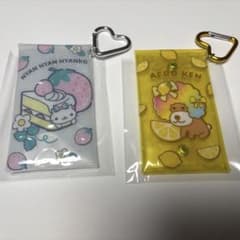 サンエックス カラビナ付きクリアポーチ にゃんにゃんにゃんこ アフロ犬 ダイソーのサムネイル