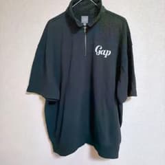 のー 様専用　Gap ハーフジップ Tシャツ ブラック Lのサムネイル
