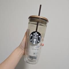 Starbucks ガラス タンブラー 591ml 木材ふた | Mercari