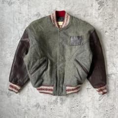 80s vintage Scoop 牛革レザー切替 スタジャン バックロゴ Mのサムネイル