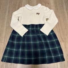 うさぎ刺繍 襟付き チェック柄 ワンピースのサムネイル