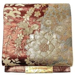 V1400 ○高級 正絹 彩匠 六通 袋帯 華文 花文 - メルカリ