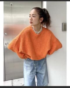 Ungrid カラーモヘア混ルーズニット オレンジのサムネイル