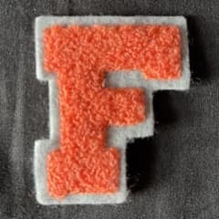 【F】アルファベット サガラ刺繍 縦6.5cm ワッペン 他色あり まとめ割引⭕️のサムネイル