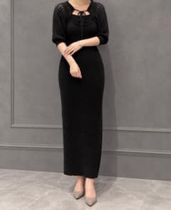 【LILY BROWN】リブニットノースリーブワンピース×カーディガンのサムネイル