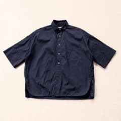 TICCA ティッカ　24ss スクエア半袖ダブルカフスシャツ 濃紺 TICCA ティッカ 24ss スクエア半袖ダブルカフスシャツ 濃紺 - メルカリ