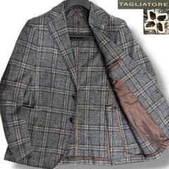 J3535 美品 タリアトーレ モンテカルロチェック柄 ツイードジャケット 48 J3535 美品 タリアトーレ モンテカルロチェック柄 ツイードジャケット